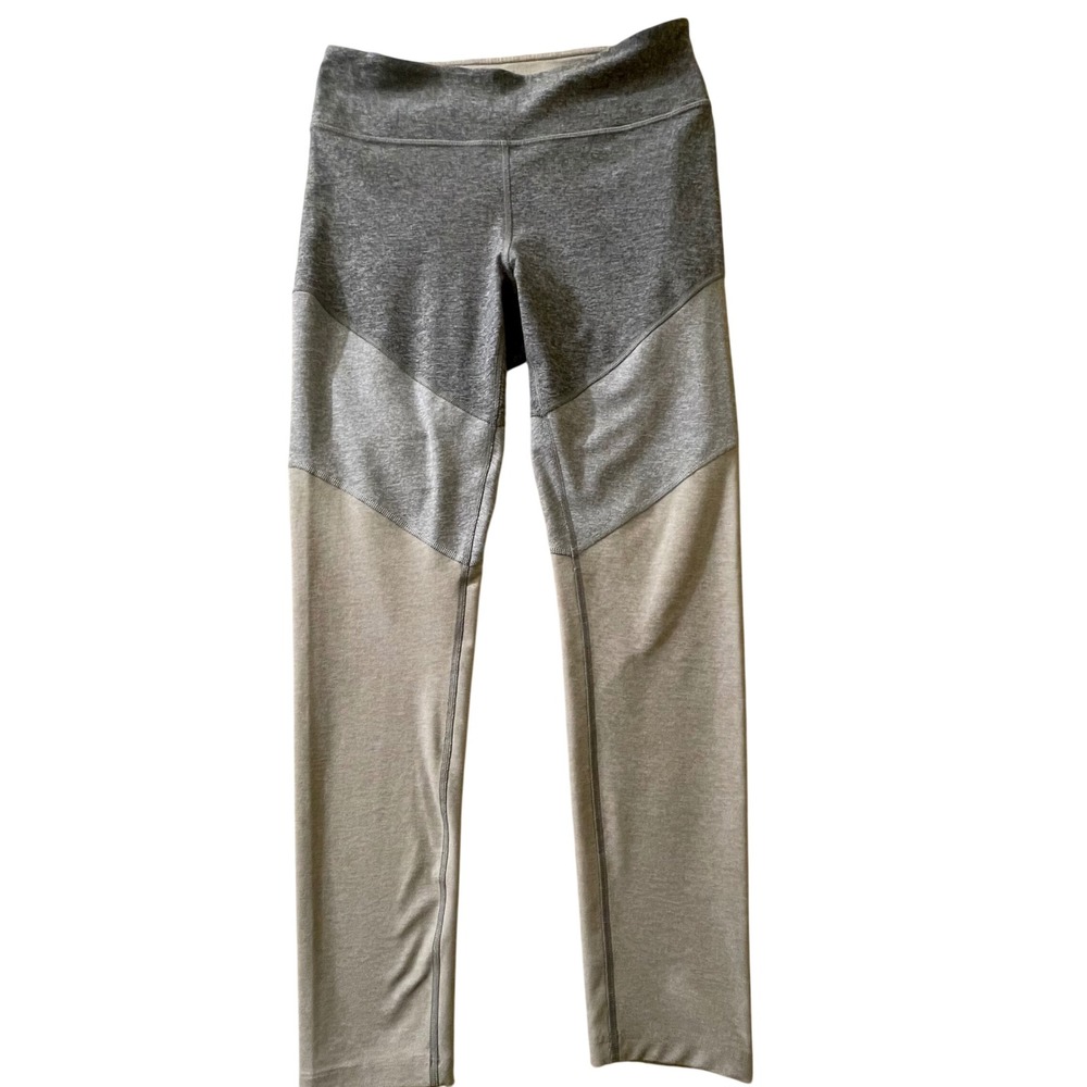 Outdoor Voices Womens Large TechSweat Colorblock Leggings Grey Beige Active‎